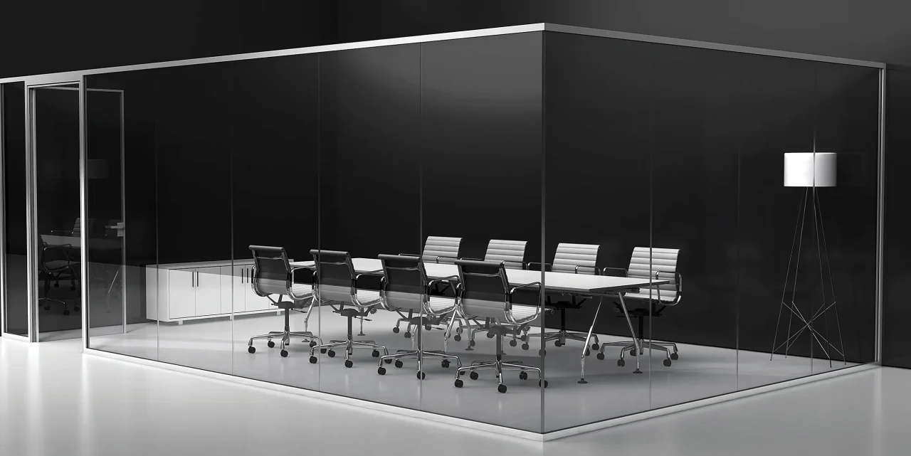 Cam cama tek cam ofis bölme sistemi